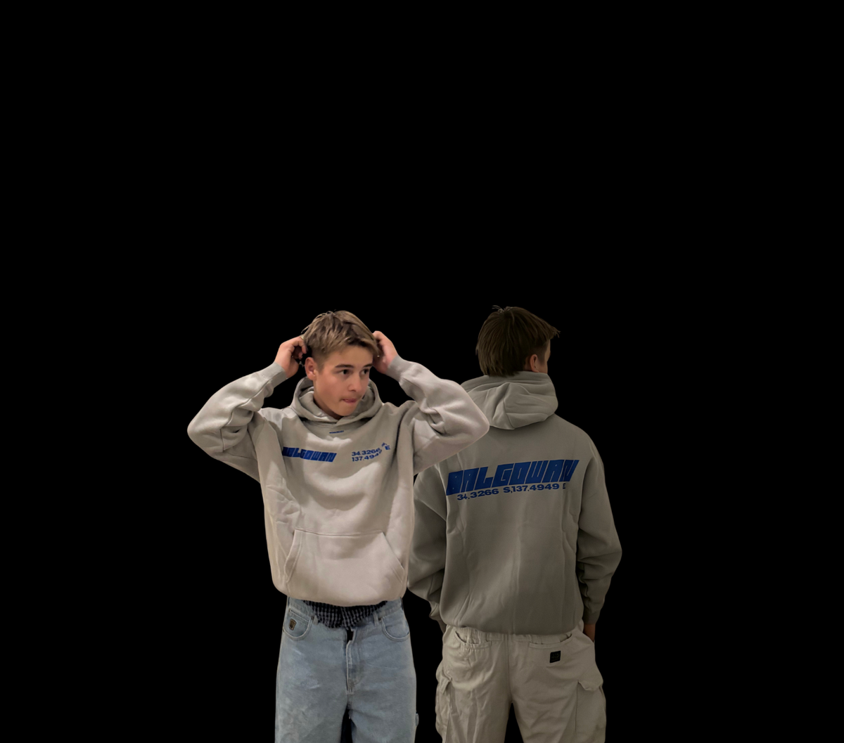 Grey/Blue Hoodie