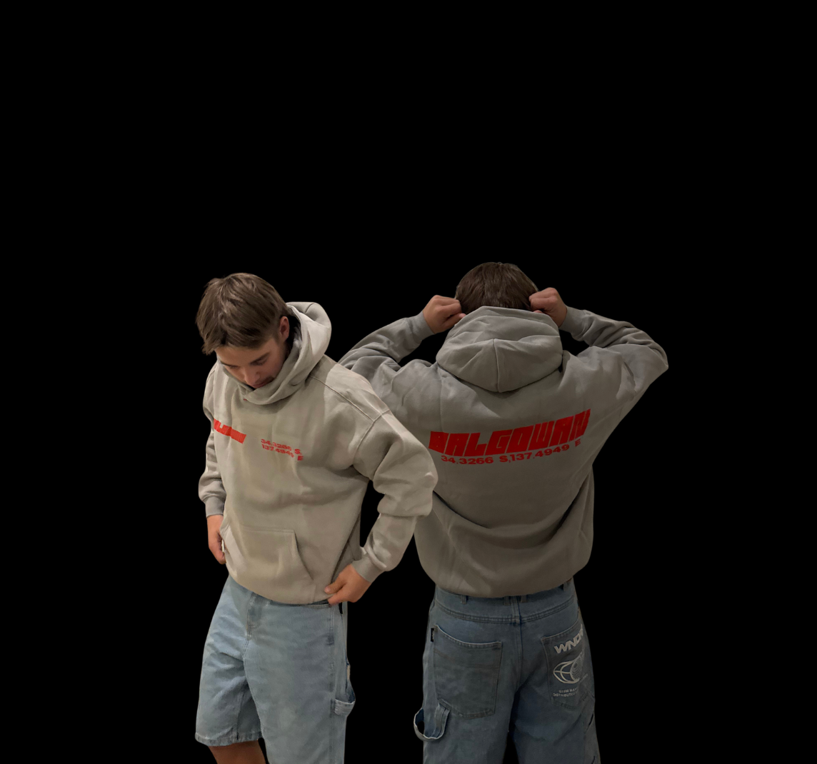 Grey/Red Hoodie